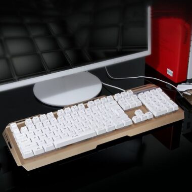 White 104-key wired gaming keyboard