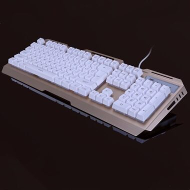 White 104-key wired gaming keyboard