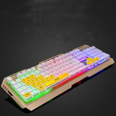 White 104-key wired gaming keyboard