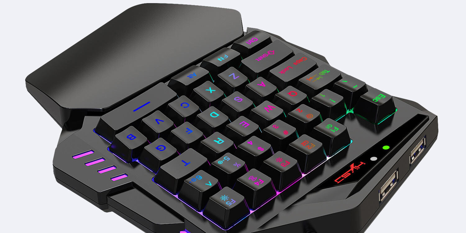 one-handed RGB gaming keyboard