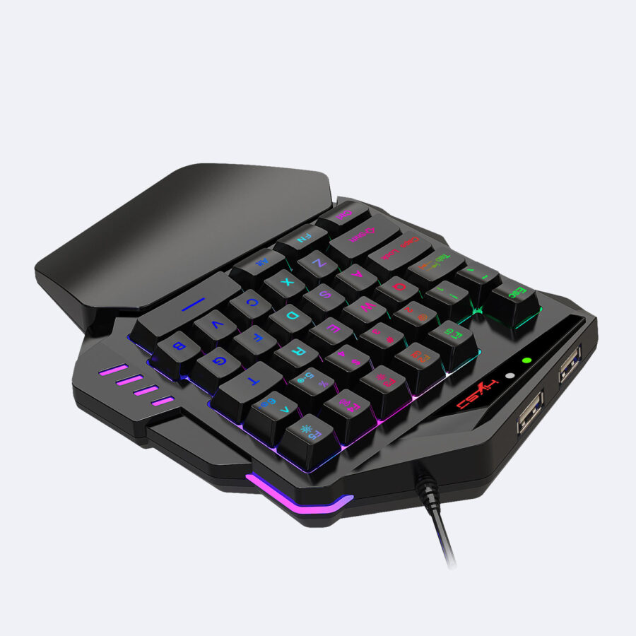 one-handed RGB gaming keyboard