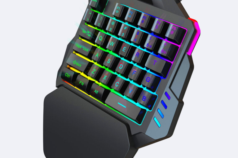 one-handed RGB gaming keyboard