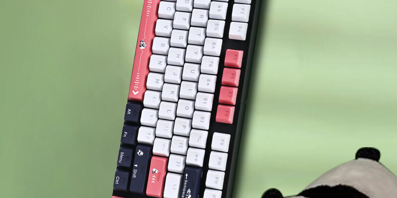 Panda keycaps 87 key wireless mechanical keyboard