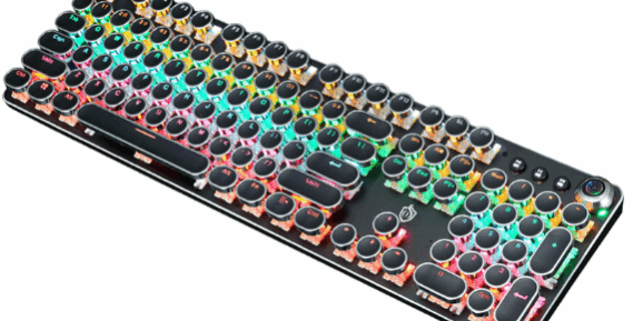 Retro electroplating punk wired mechanical keyboard