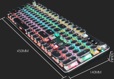 Retro electroplating punk wired mechanical keyboard