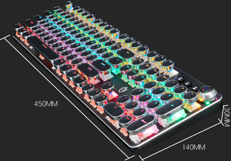 Retro electroplating punk wired mechanical keyboard