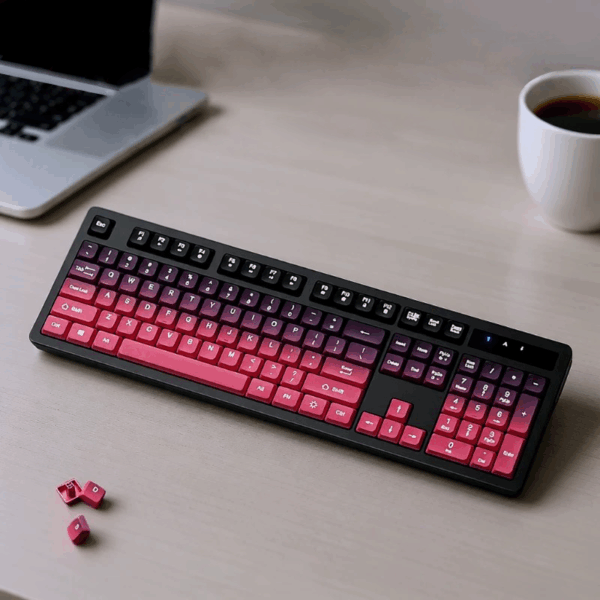 Gradient LED backlit 104-key wired keyboard