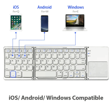 Foldable wireless trackpad keyboard