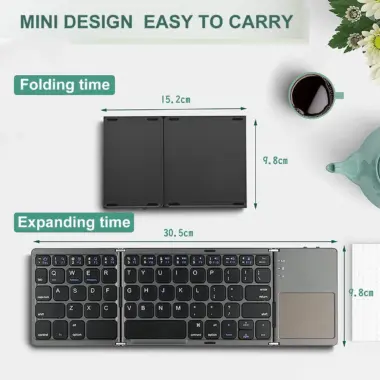 Foldable wireless trackpad keyboard