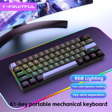 mechanical gaming keyboard with LED backlight
