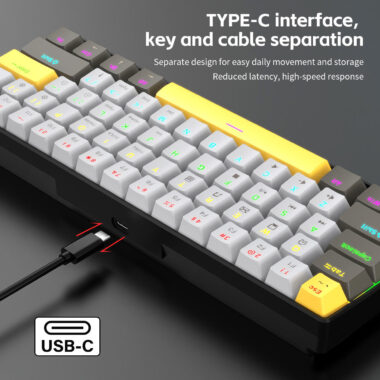 mechanical gaming keyboard with LED backlight