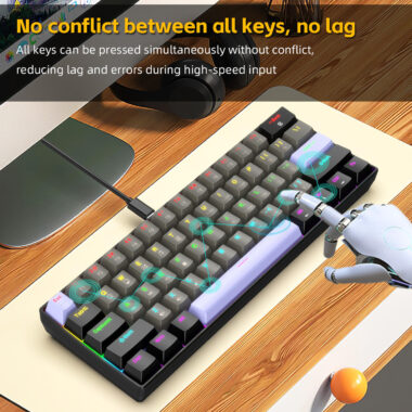 mechanical gaming keyboard with LED backlight