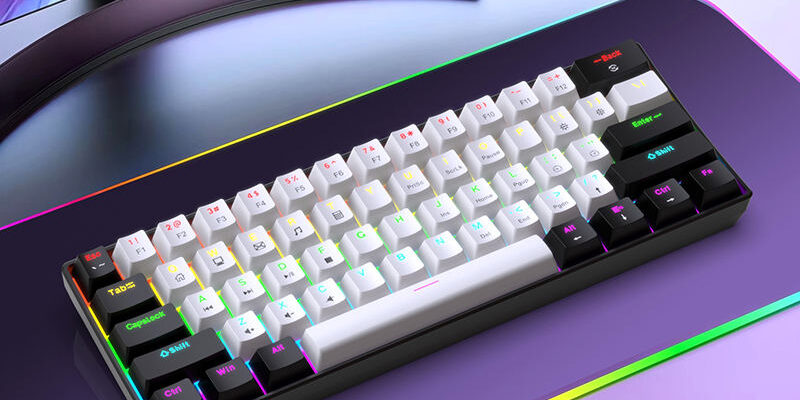 mechanical gaming keyboard with LED backlight