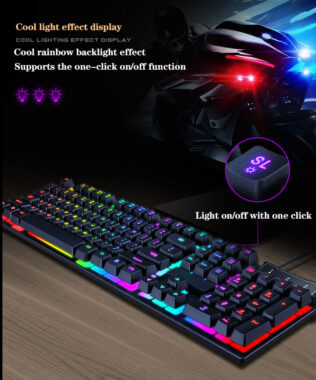 gaming keyboard with backlit LED for PC