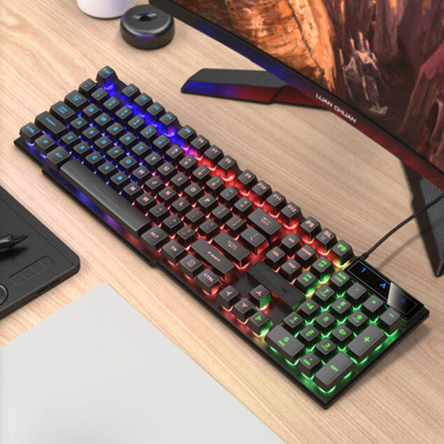 gaming keyboard with backlit LED for PC