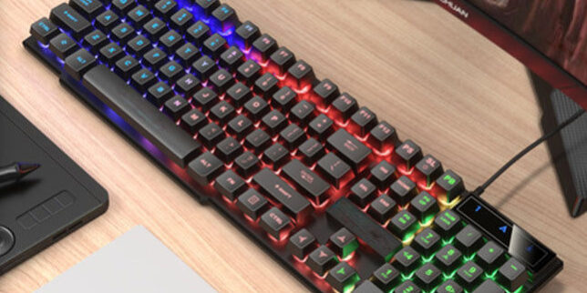 gaming keyboard with backlit LED for PC